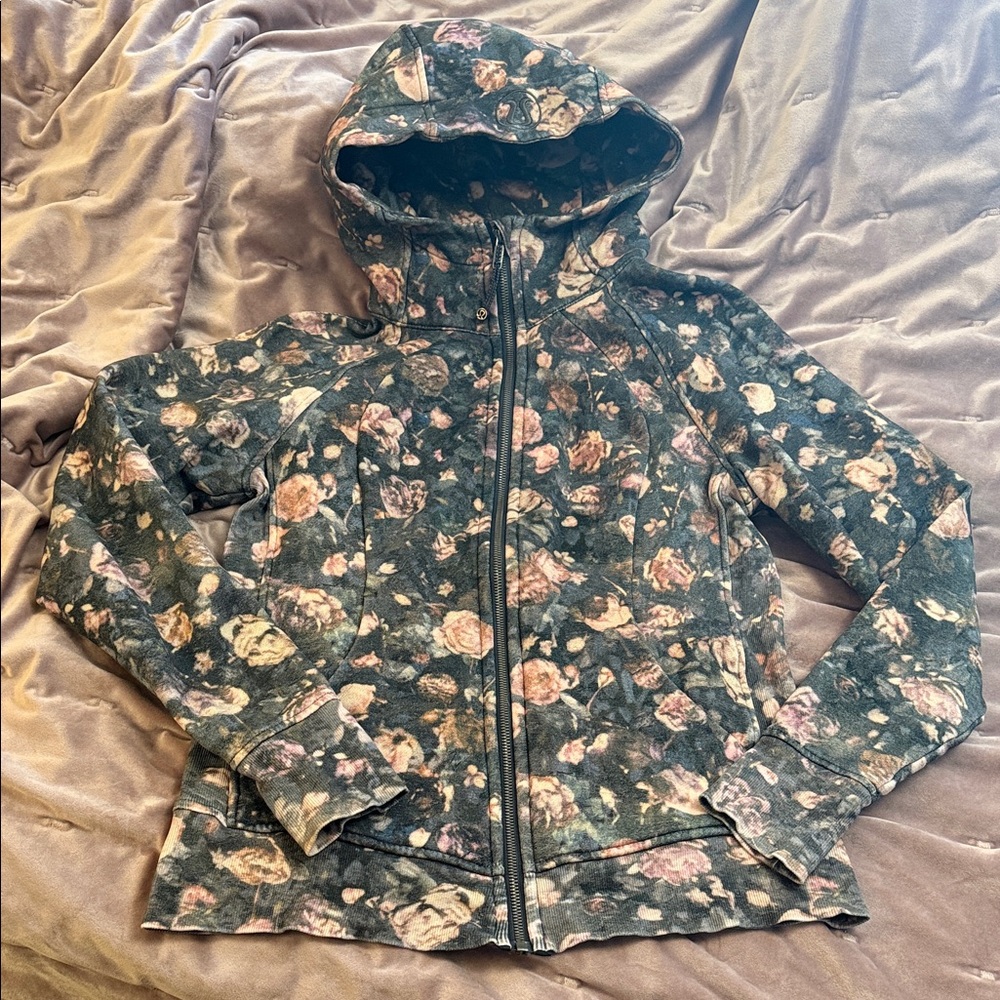 Lululemon Athletica Floral Scuba Full Zip Hoodie
